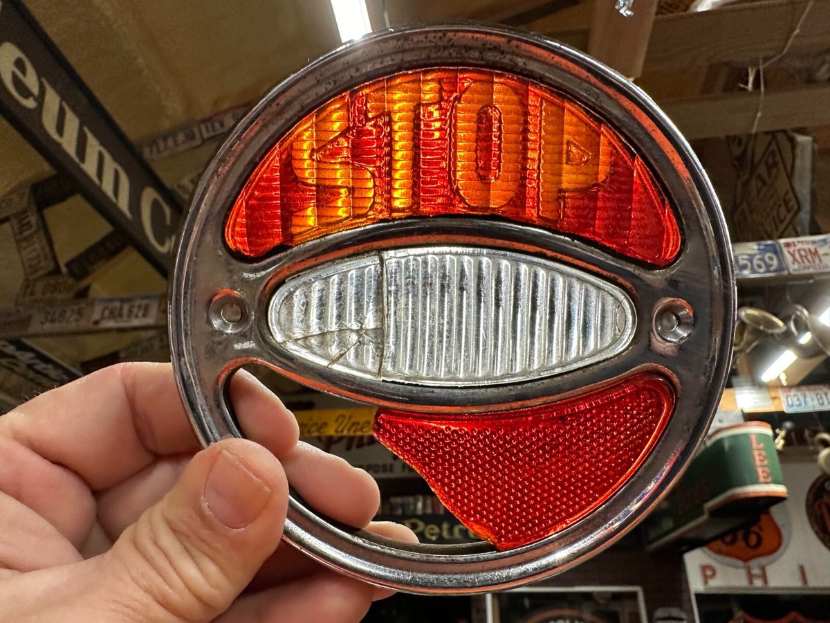 Vintage ORIGINAL Marked 1930 BUICK Old Car STOP Tail Light GLASS