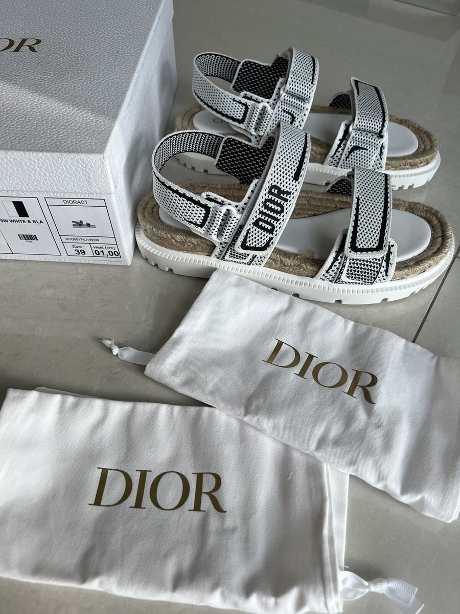 DIOR Dior-Act Technical Fabric Rope Dad Flat Sandals Shoes White