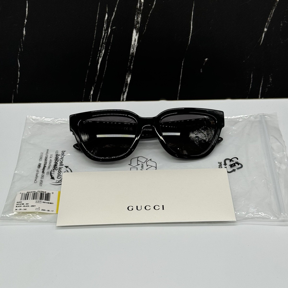 NEW GG1578S 001 GUCCI BLACK GREY CAT EYE WOMEN GUCCI SUNGLASSES | eBay