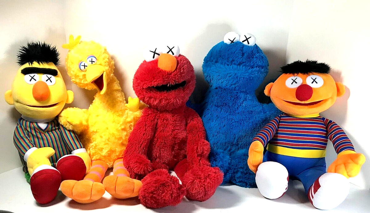 KAWS SESAME STREET PLUSH SET - BERT / BIG BIRD / ELMO / COOKIE