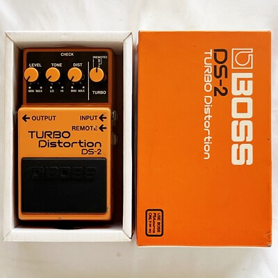 BOSS DS-2 TURBO Distortion 1987 W/Box Vintage Guitar Pedal Made in