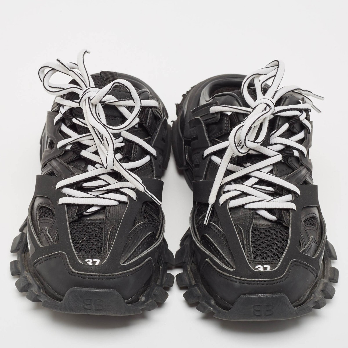 Balenciaga Black Faux Leather Track Mule Sneakers Size 37 | eBay