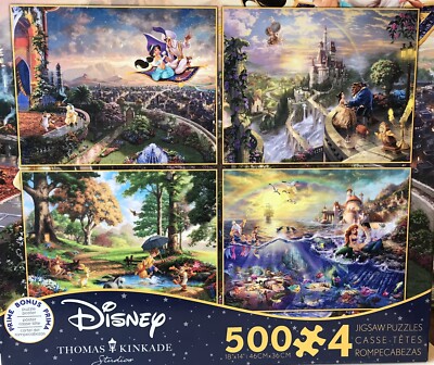 Disney X4 Multi-Pack Thomas Kinkade Disney Jigsaw Puzzle - 500