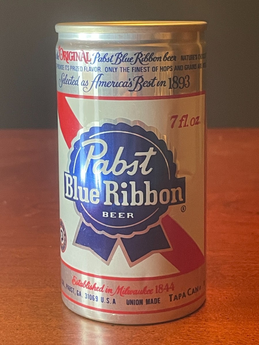 Pabst Blue Ribbon Beer | Vintage 7 oz Pull Tab Can | 5 cities