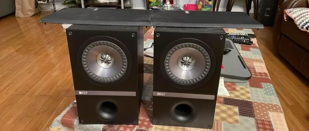 kef q100 bookshelf speakers-Black | eBay