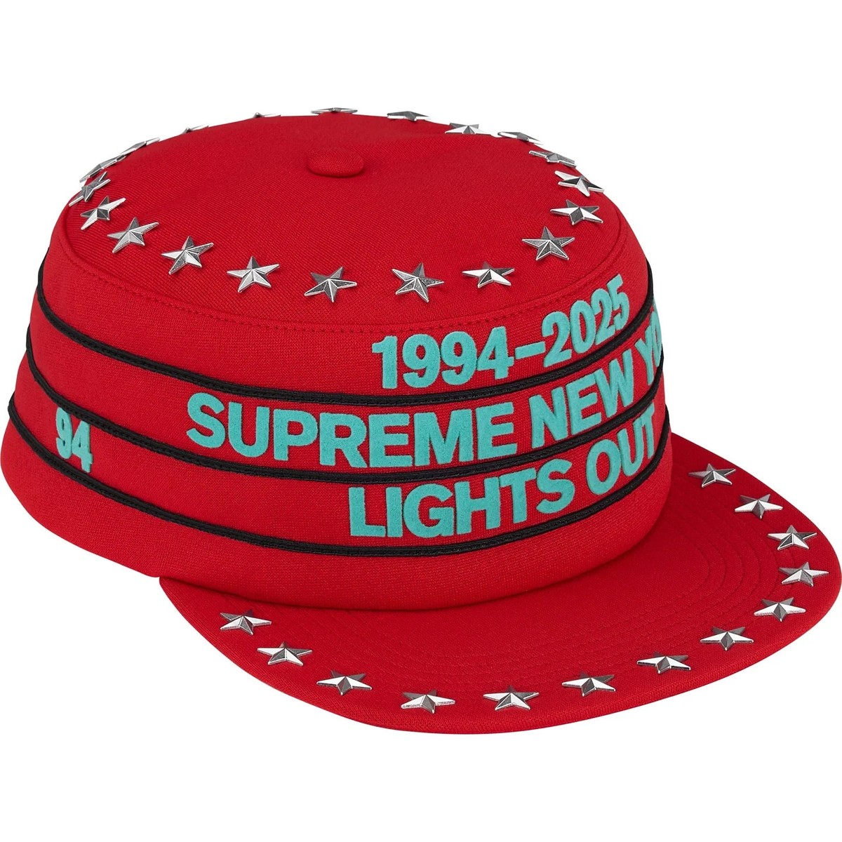 Supreme Stars Studded Pillbox Hat Red | eBay