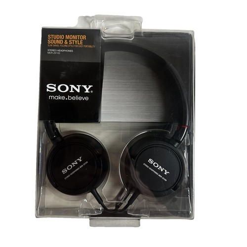 Vintage Sony Walkman Headphones Black Foam Adjustable Metal