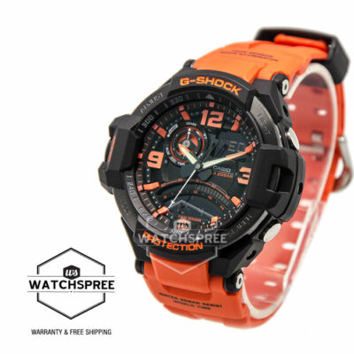 Casio G-Shock Aviation Series Gravity Orange Resin Band Watch GA
