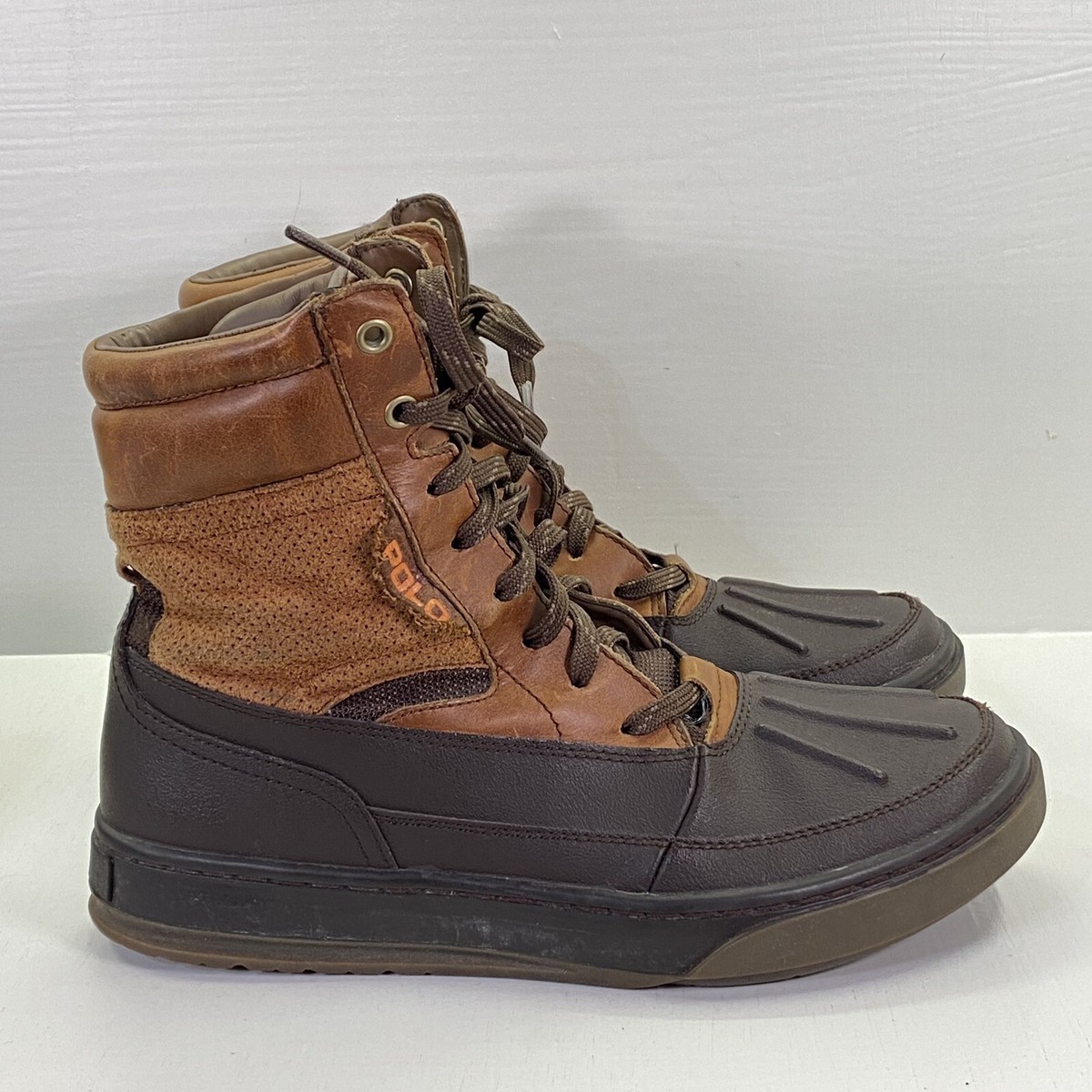 Vintage Polo Ralph Lauren Lansing Brown Leather Duck Boot Mens 8 D