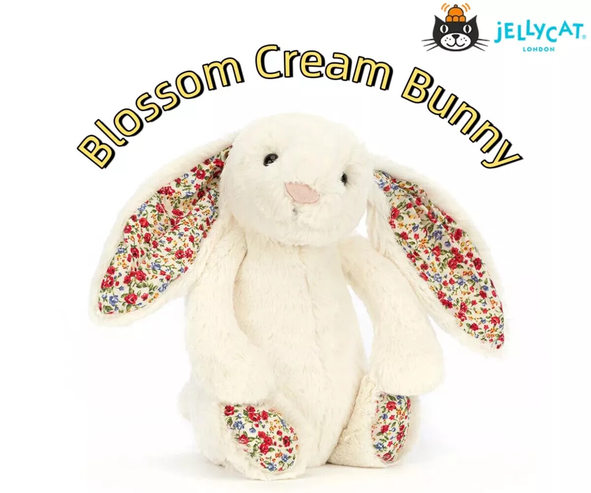 Jellycat Medium Blossom White Bunny 'Petal' Plush toy Stuffed