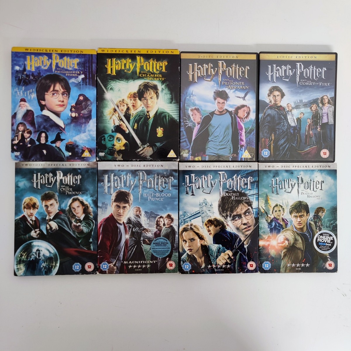 Harry Potter DVD Set 1-8 Complete Collection. All are 2 Disc
