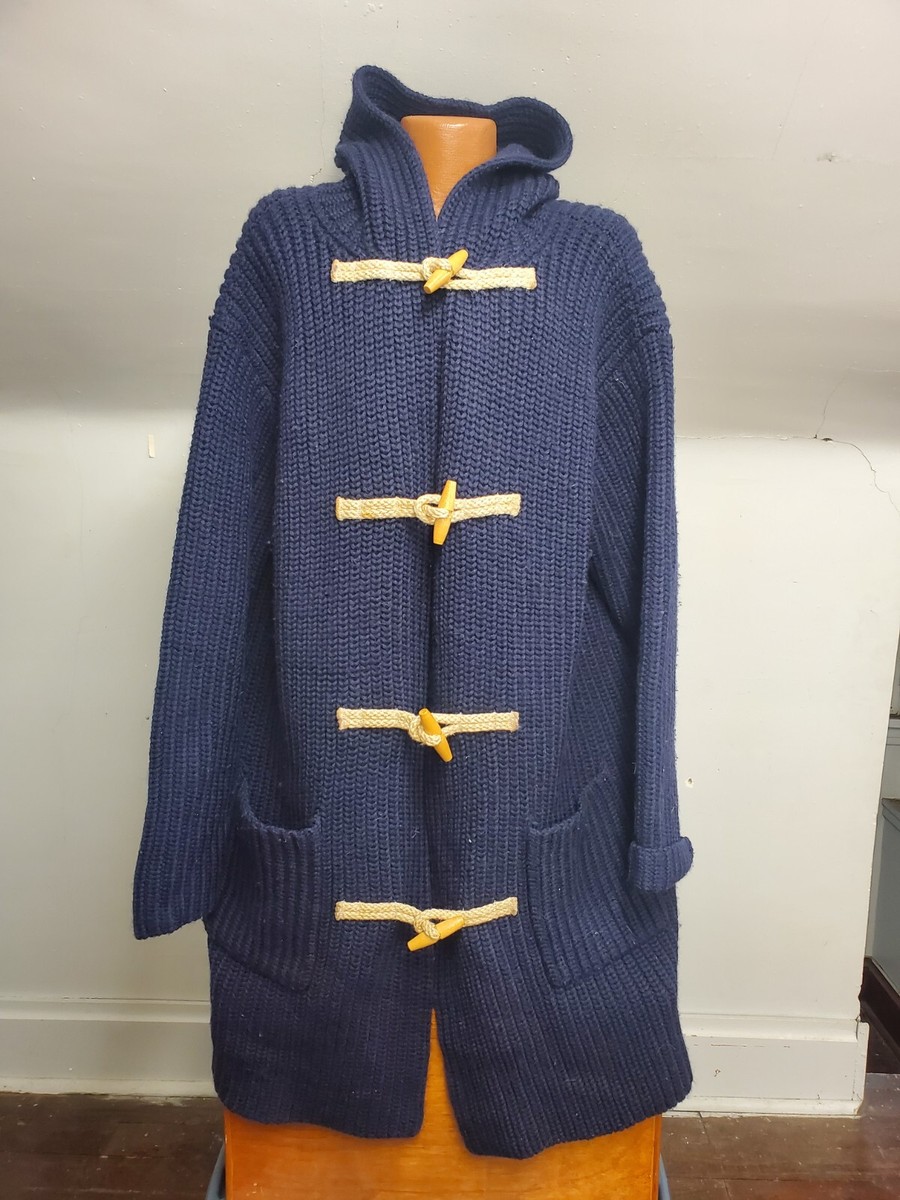 VTG Polo Ralph Lauren Women's Navy Blue Wool Toggle Duffle Coat