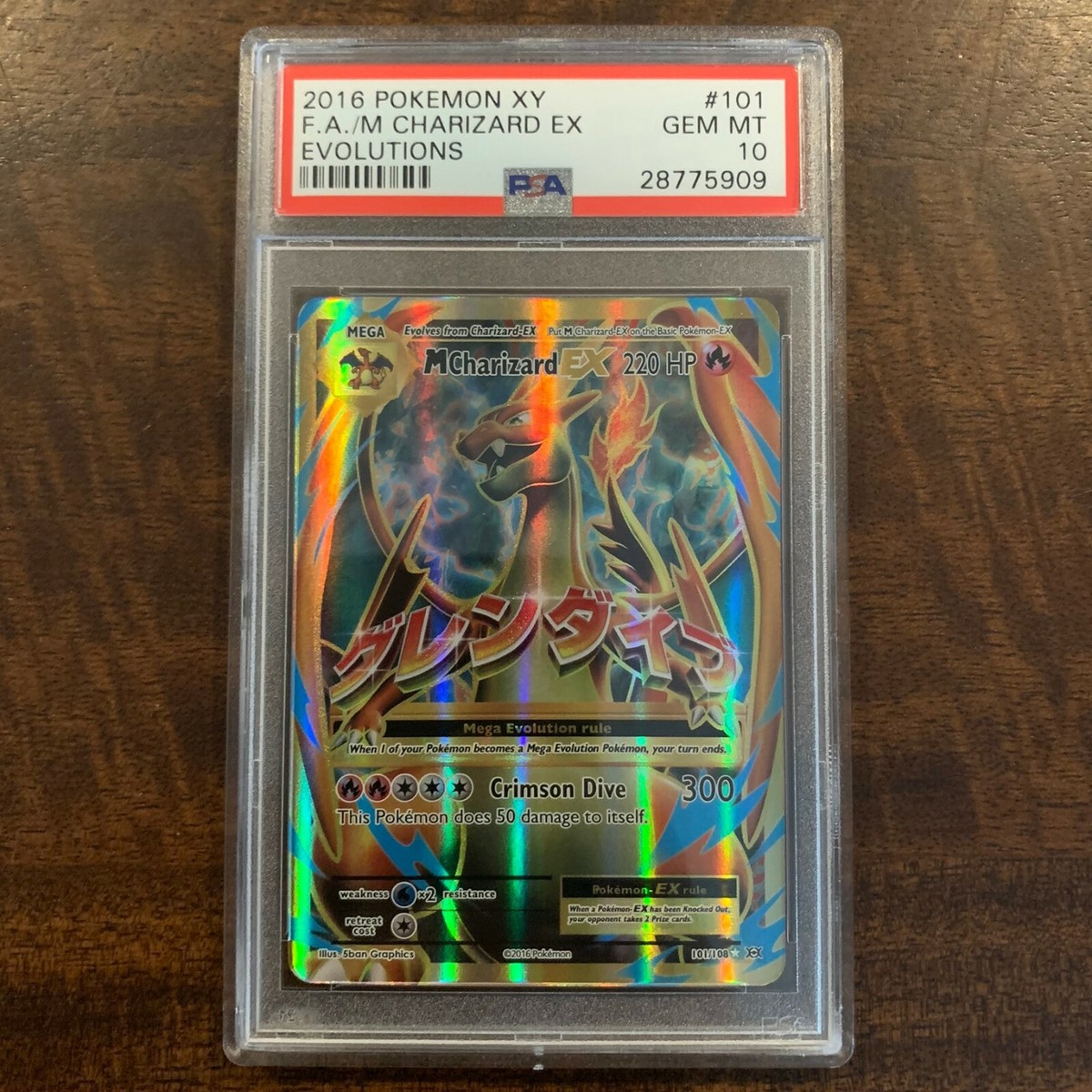 PSA 10 - No Texture Pokemon Mega M CHARIZARD EX - Evolutions - 101