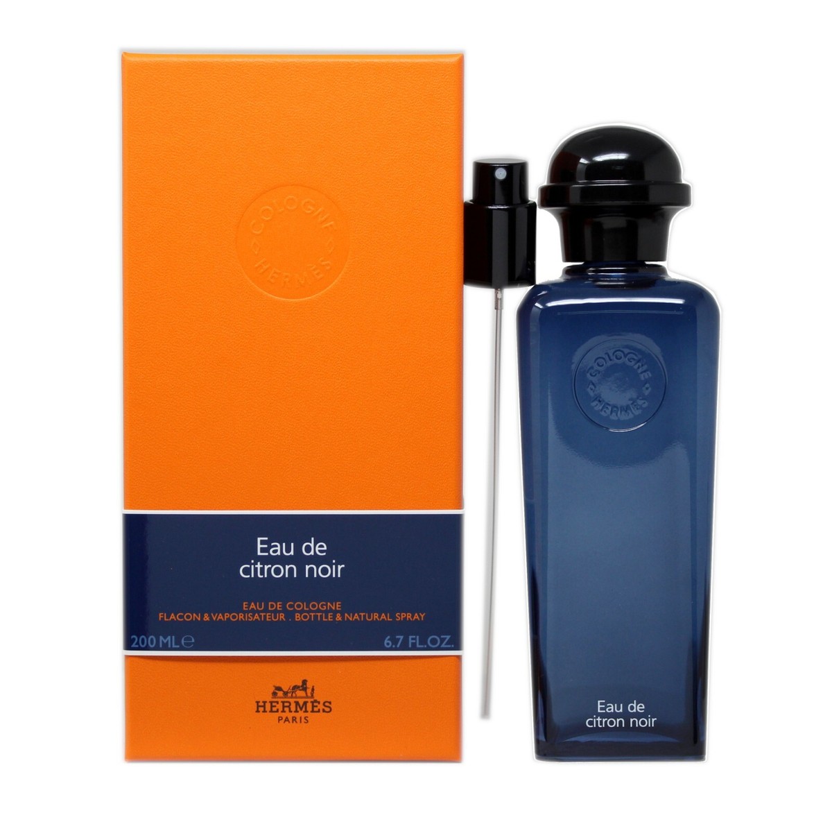 HERMES EAU DE CITRON NOIR EAU DE COLOGNE BOTTLE & NATURAL SPRAY