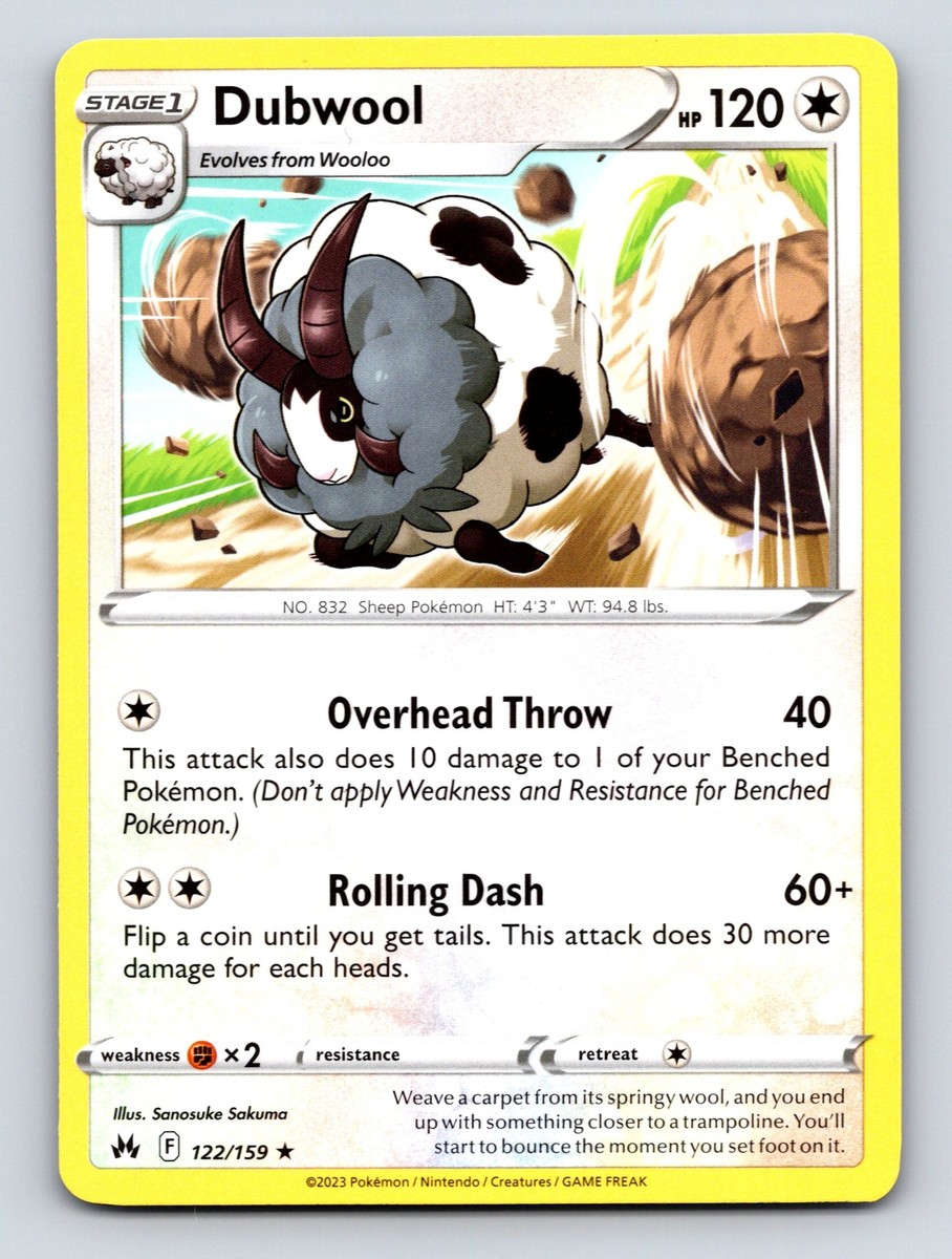 Stage 1 Dubwool HP 120 Overhead Throw Attack Rarity Colorful Card