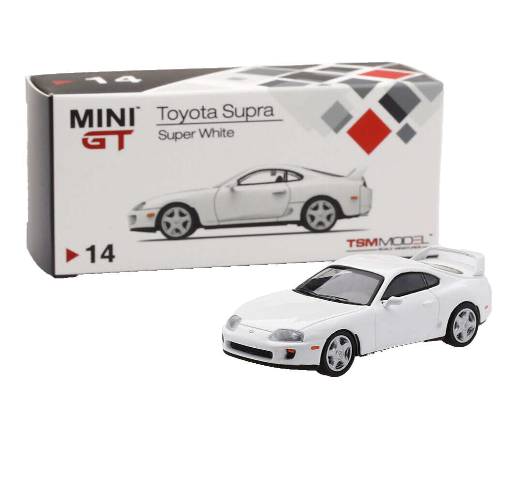 MINI GT 14 Toyota Supra MK4 JZA80 Super White 1:64 Scale Model LHD