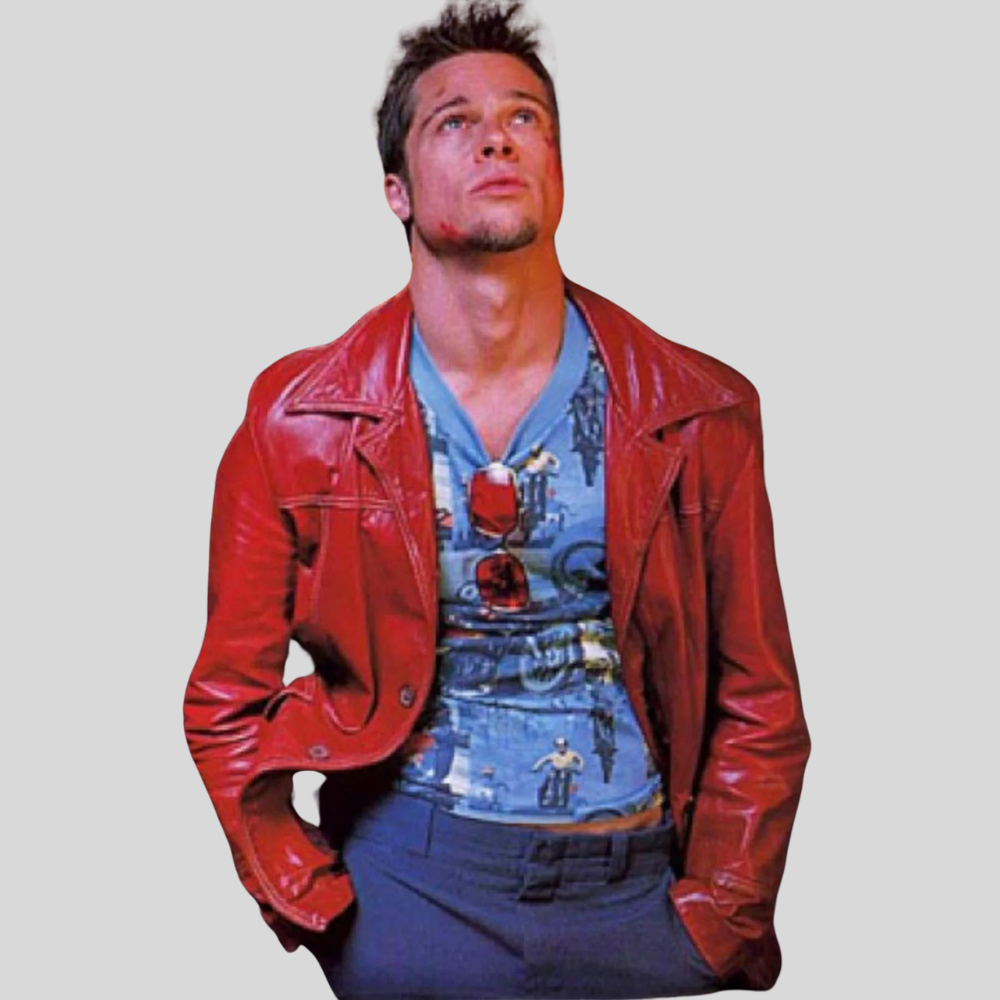 Men's Mayhem Club Jacket Biker Red Leather Coat Inspired by FC