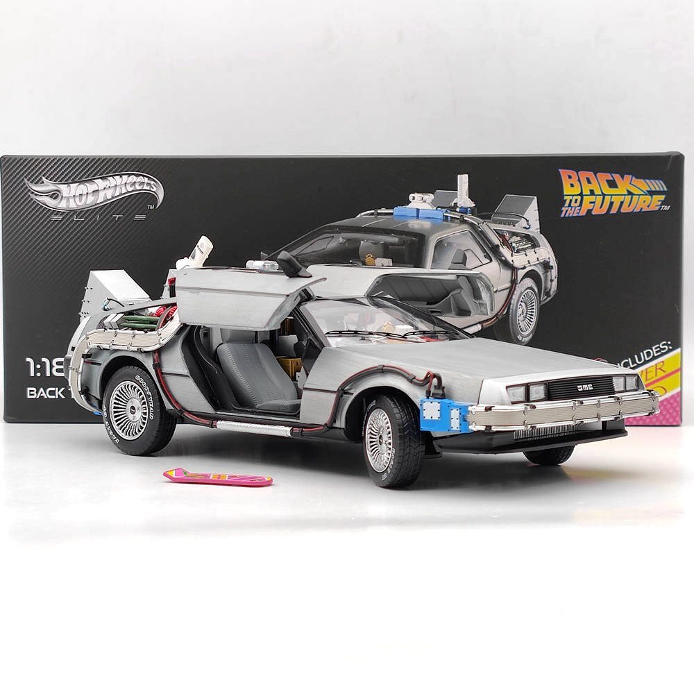 Hot Wheels 1:18 Elite Back To The Future Time Machine Delorean
