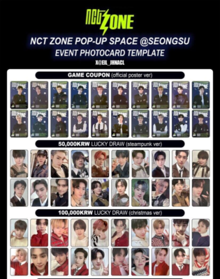 NCT ZONE POP UP SPACE COUPON CARD LUCKY DRAW EVENT OFFICIAL
