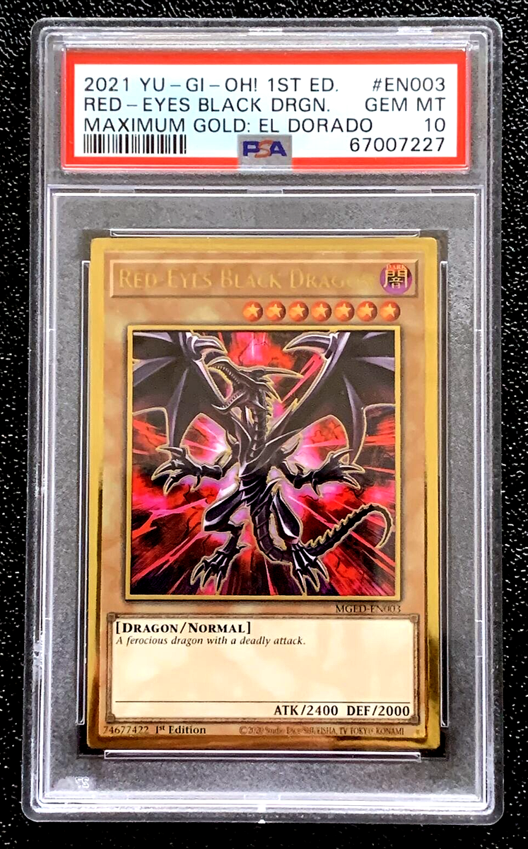 PSA 10 2021 RED EYES BLACK DRAGON YUGIOH 1ST ED MAXIMUM GOLD