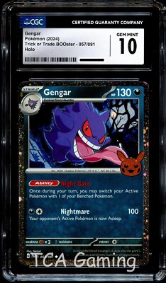 CGC 10 GEM MINT Gengar 057/091 COSMOS HOLO Trick or Trade Pokemon