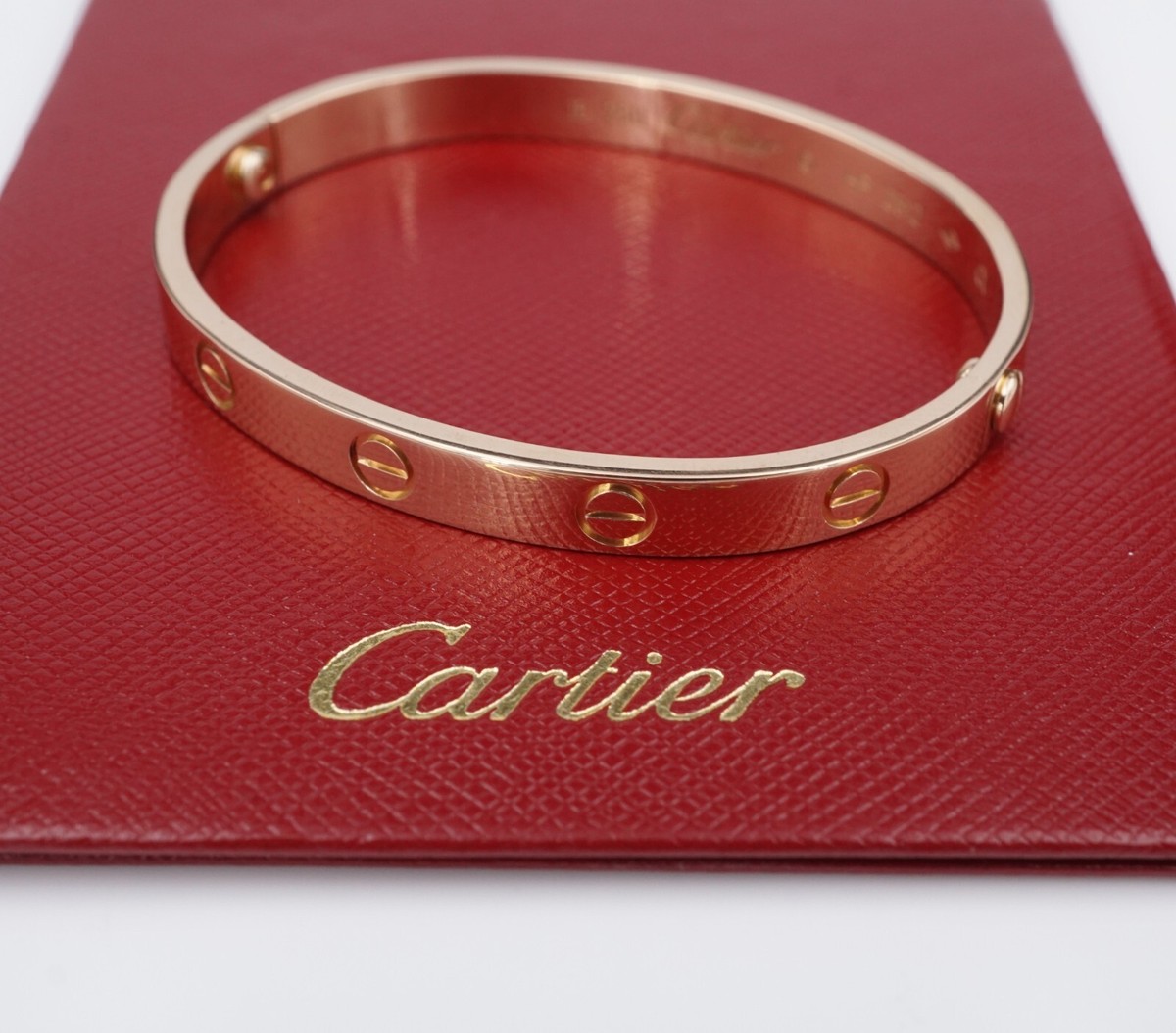 Cartier Love Bracelet 18k Pink Rose Gold Size 16 Box Cert BG955 | eBay