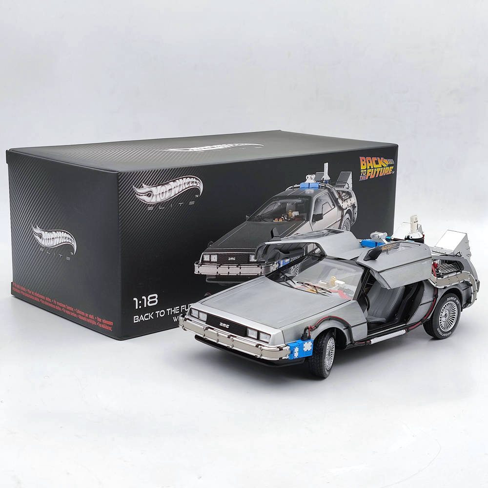 Hot Wheels 1/18 Elite Back To The Future Time Machine Delorean
