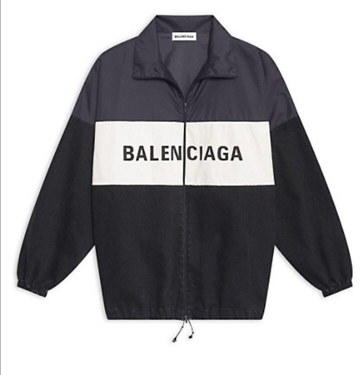 Balenciaga Zipped Nylon Logo Denim Jacket Sz 36/2 | eBay