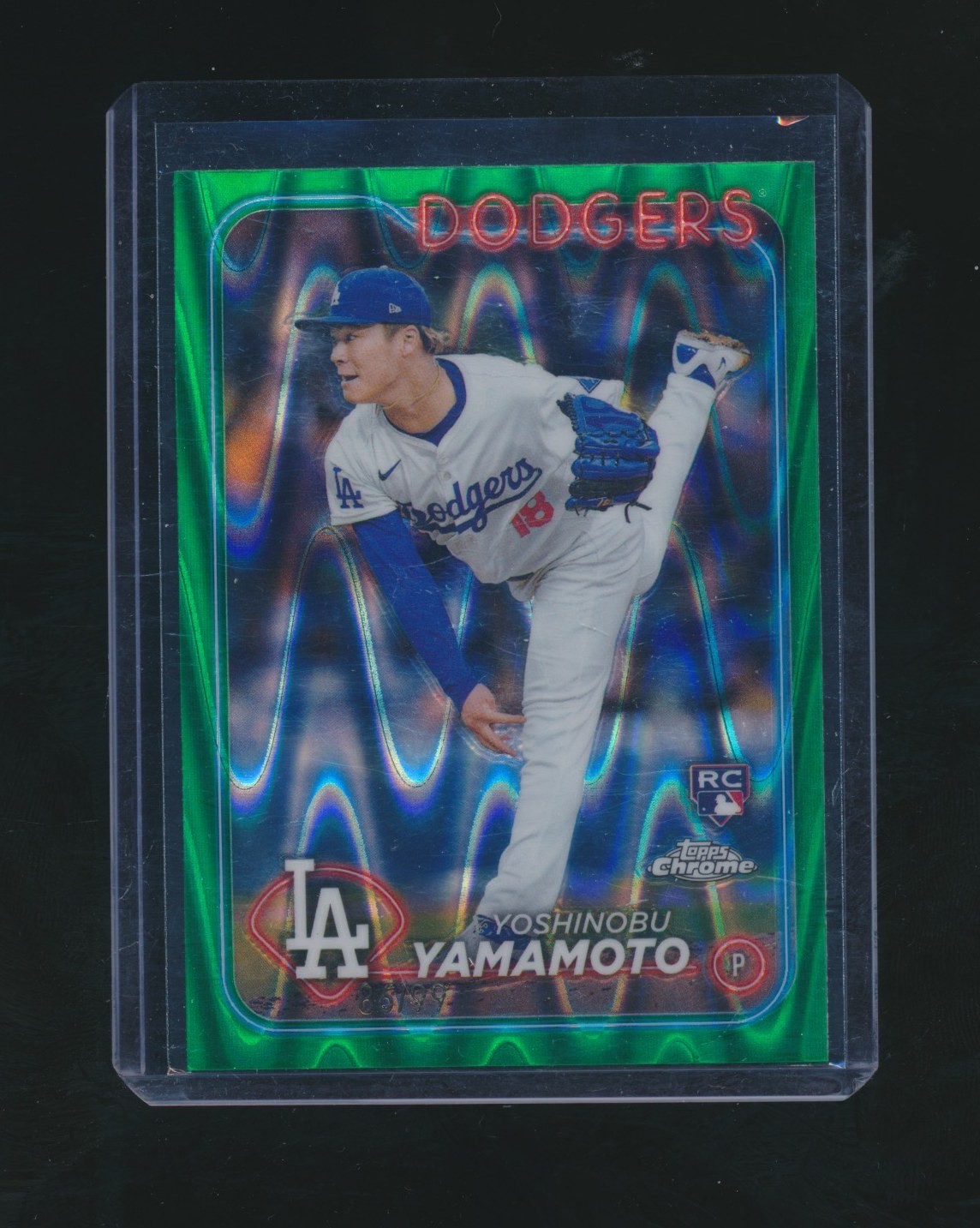 Yoshinobu Yamamoto 2024 Topps Chrome #18 Green Refractor /99 Price