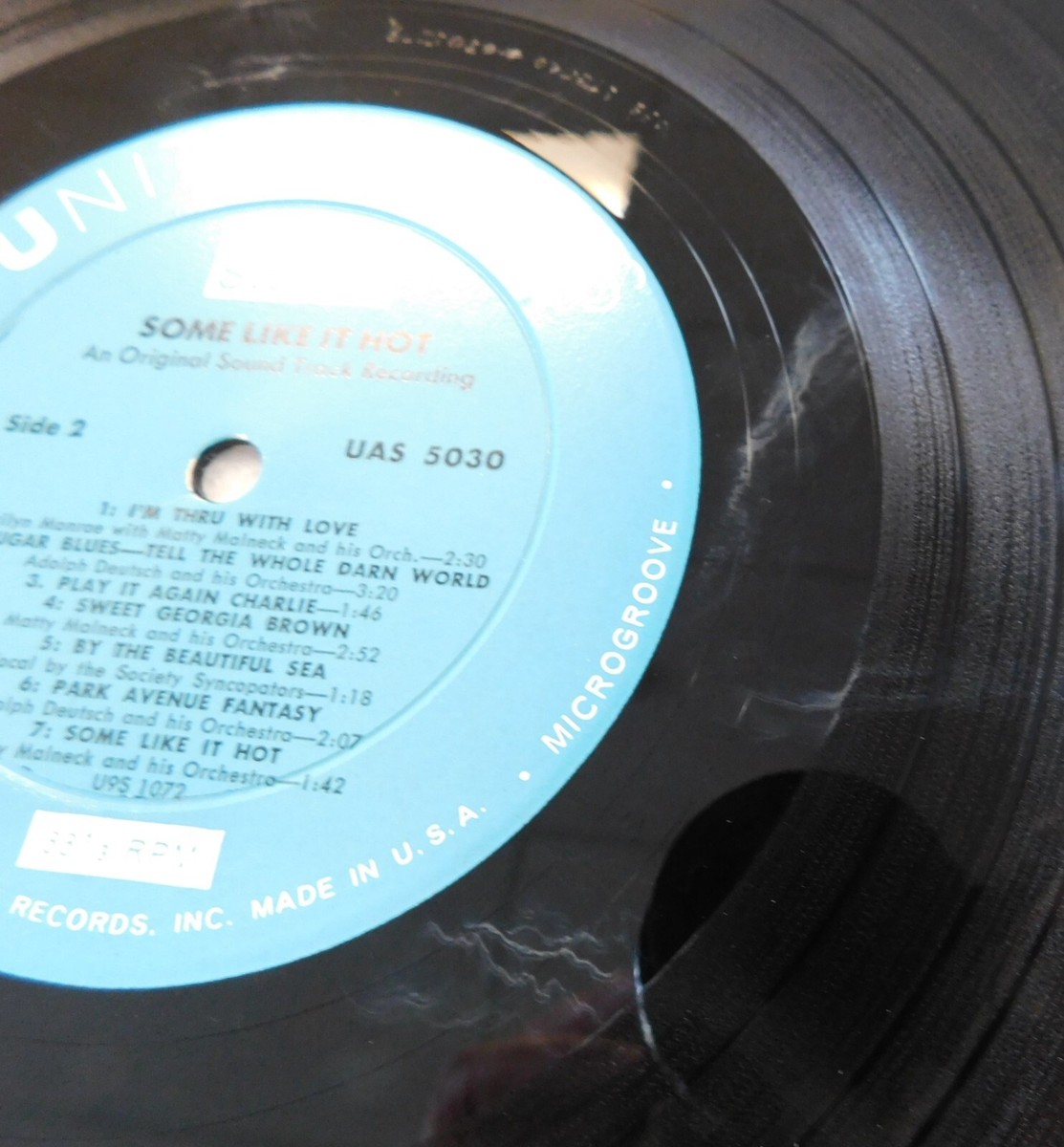 Some Like It Hot Soundtrack - Marilyn Monroe - Original Vinyl