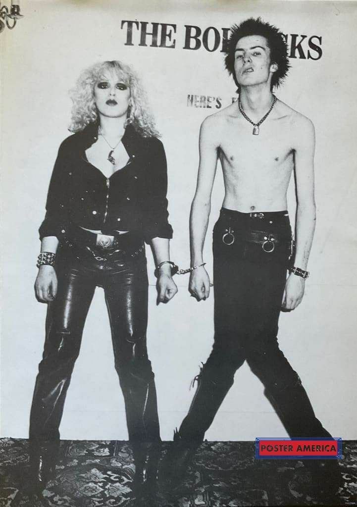 The Sex Pistols Sid And Nancy In Handcuffs Vintage 23.5 x 33