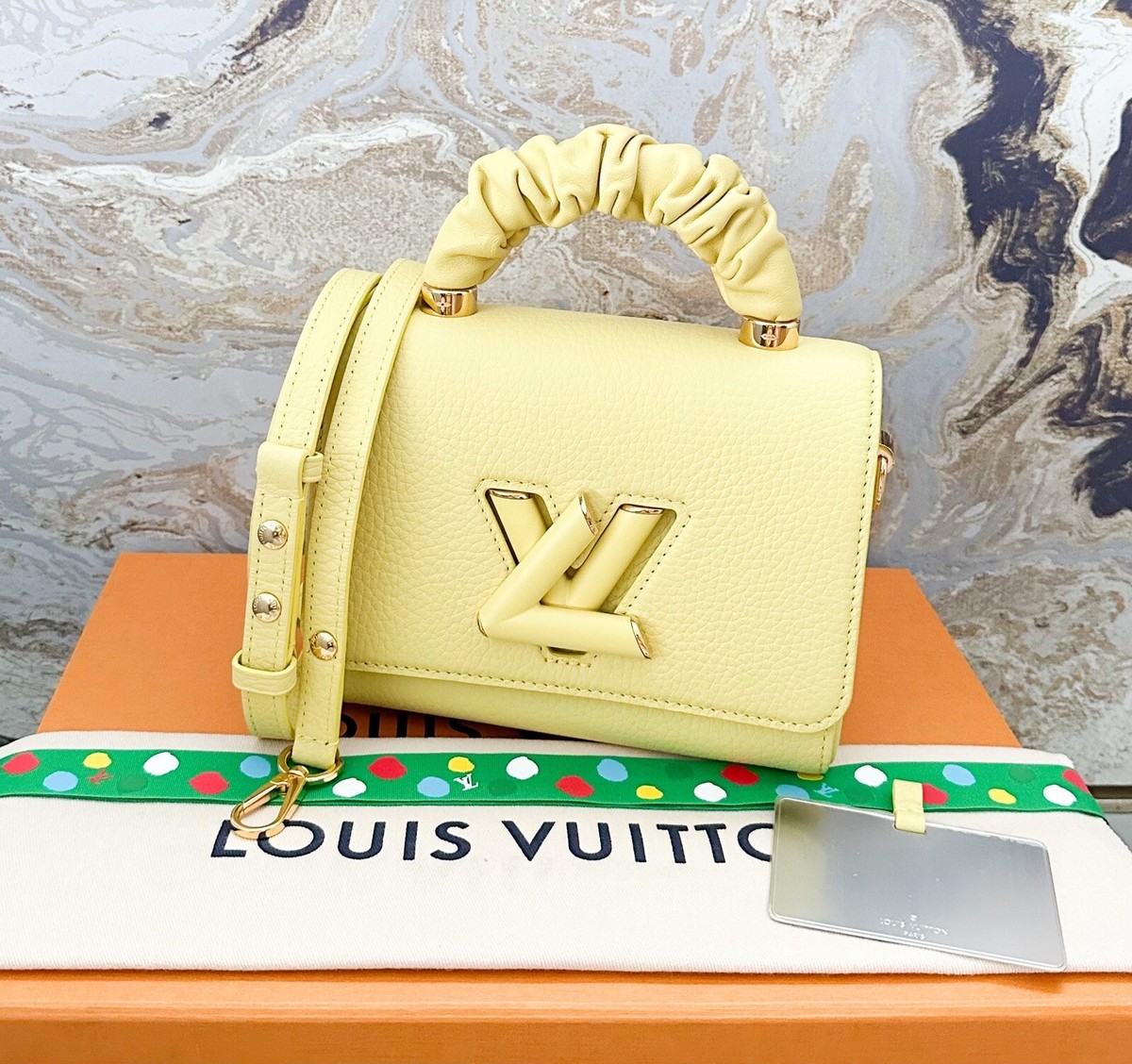 Louis Vuitton Twist PM One Handle Scrunchie Yellow Calfskin