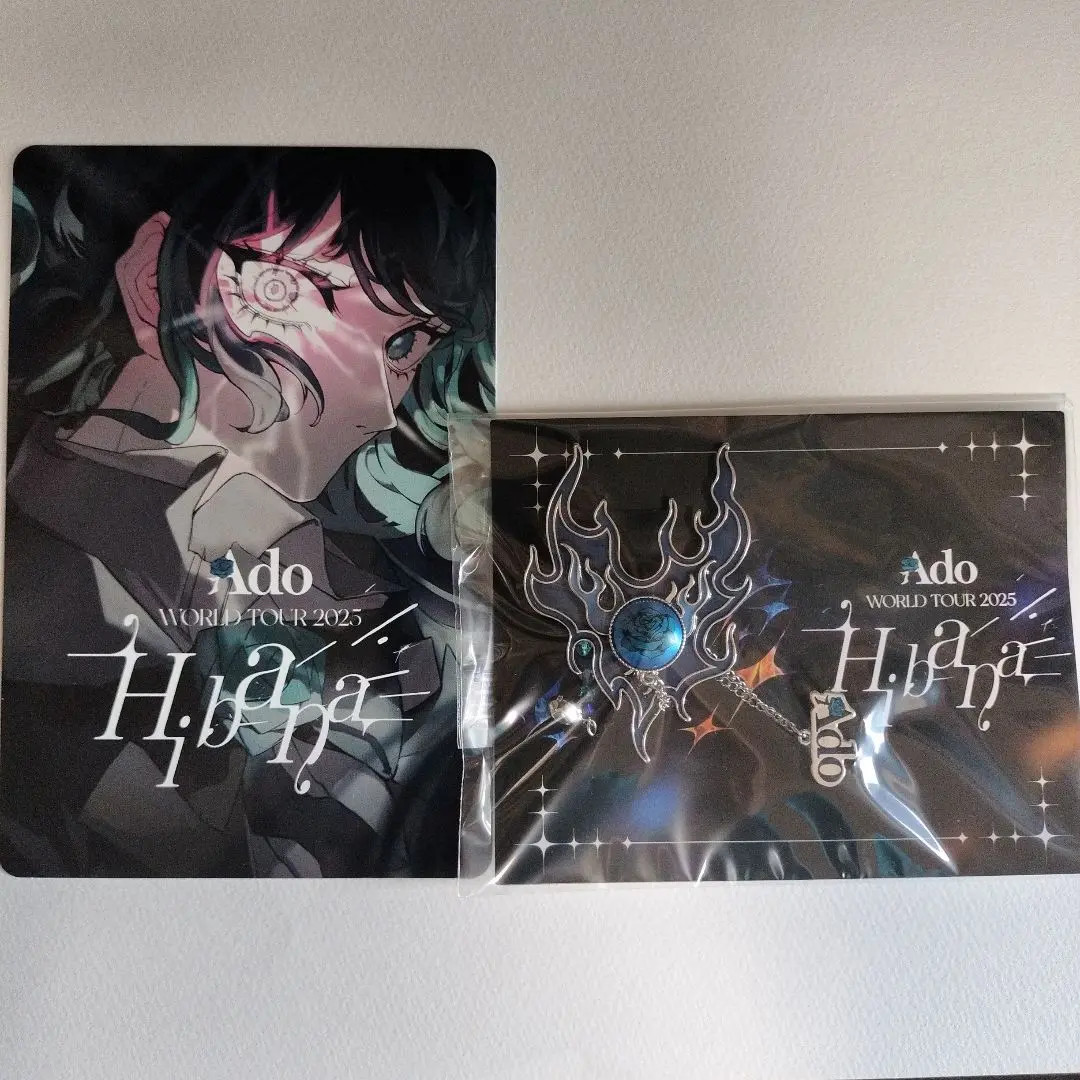 Ado WORLD TOUR 2025 Hibana VIP Bonus Brooch & original card Set