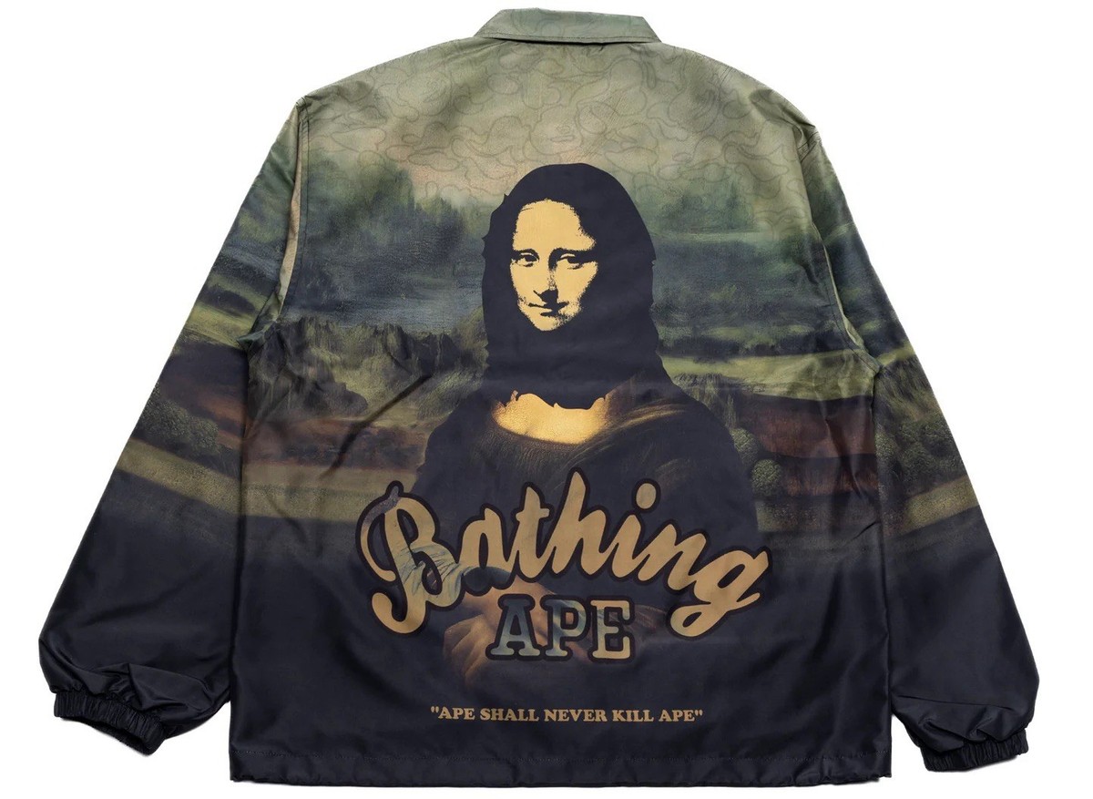 A Bathing Ape Art Mona Lisa Coach Jacket Size 2XL BRAND NEW Very