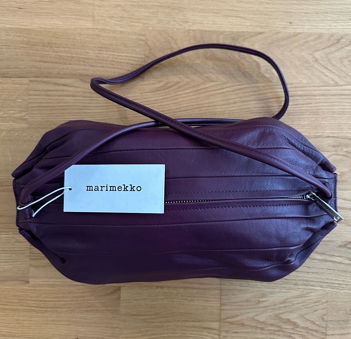 NWT Marimekko Karla leather shoulder bag | Wine red colour | Brand