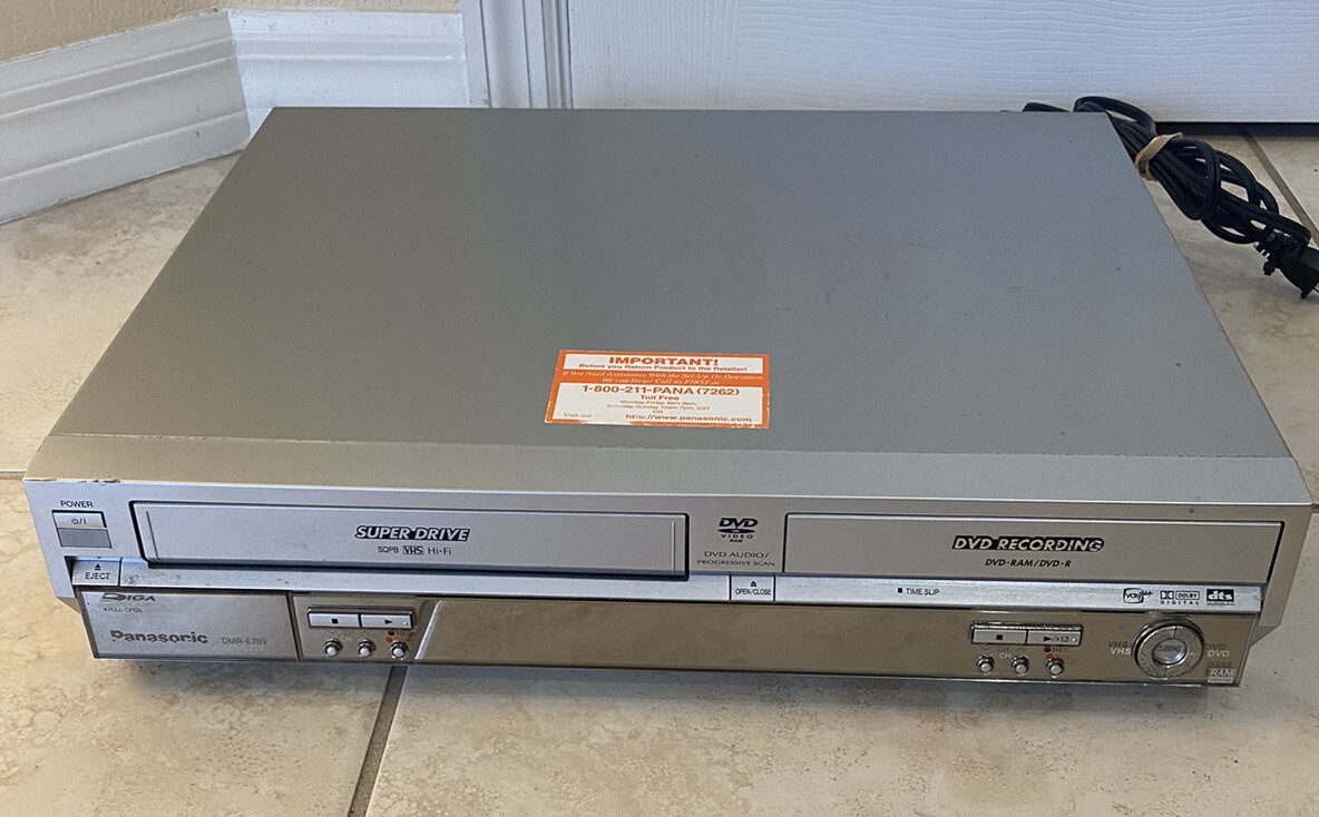 Panasonic DMR-E75V VCR DVD Recorder/Burner Combo VHS to Disc - No