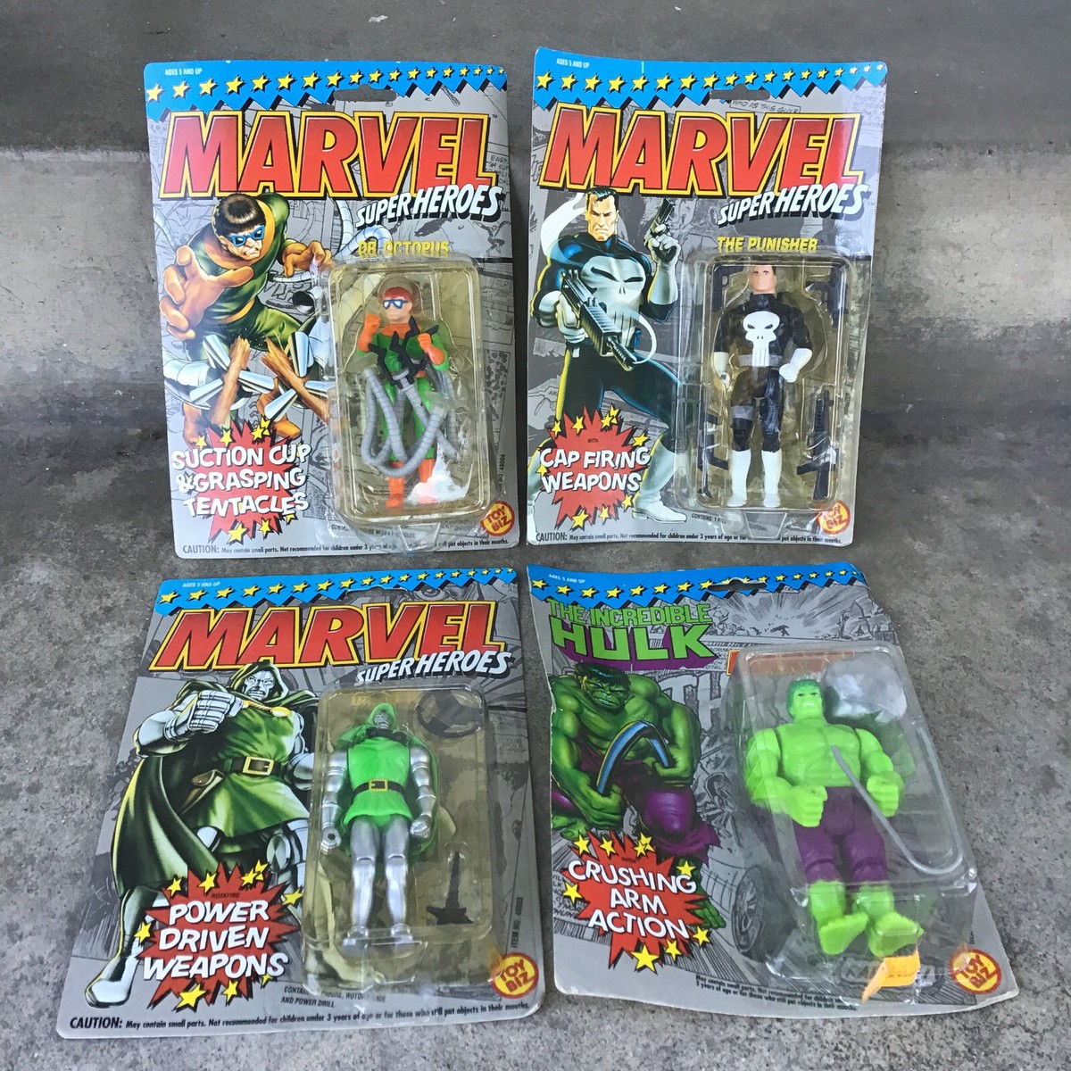 Vintage Lot of 4 1990's Toy Biz Marvel Super Heroes Vintage