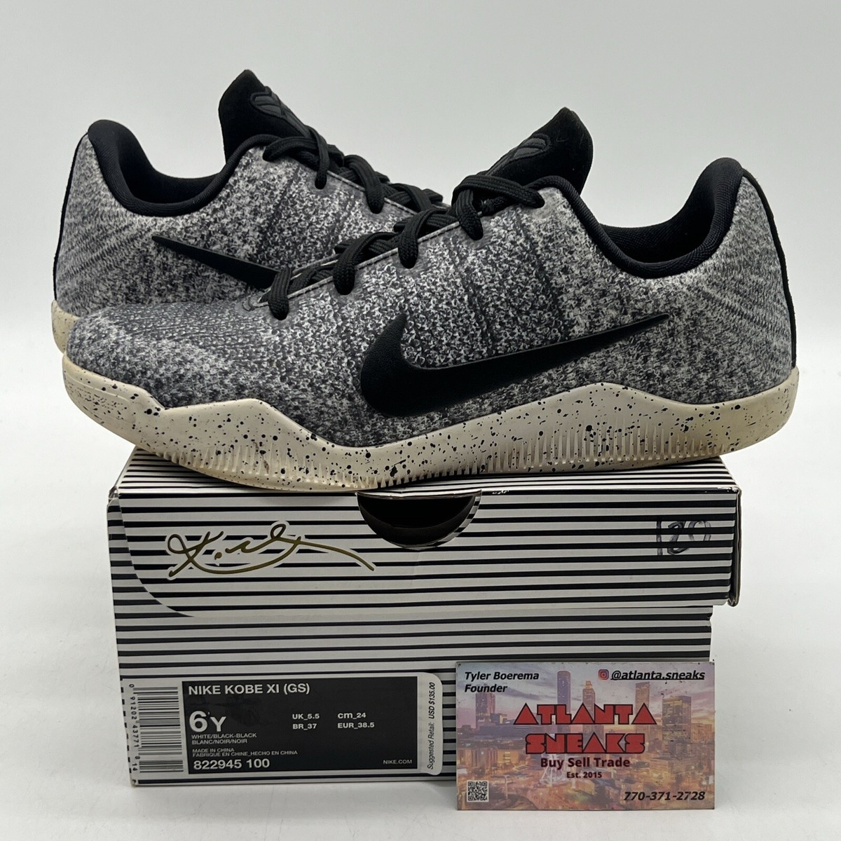 Size 6Y - Nike Kobe 11 GS Oreo Kobe Bryant (822945-100) Mamba GS