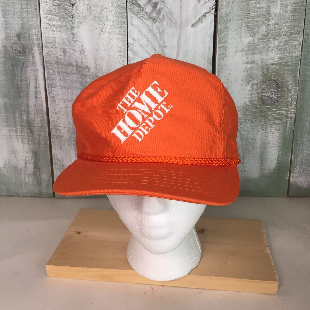 Vintage The Home Depot Printed Orange Snap-back Rope Bill Summit