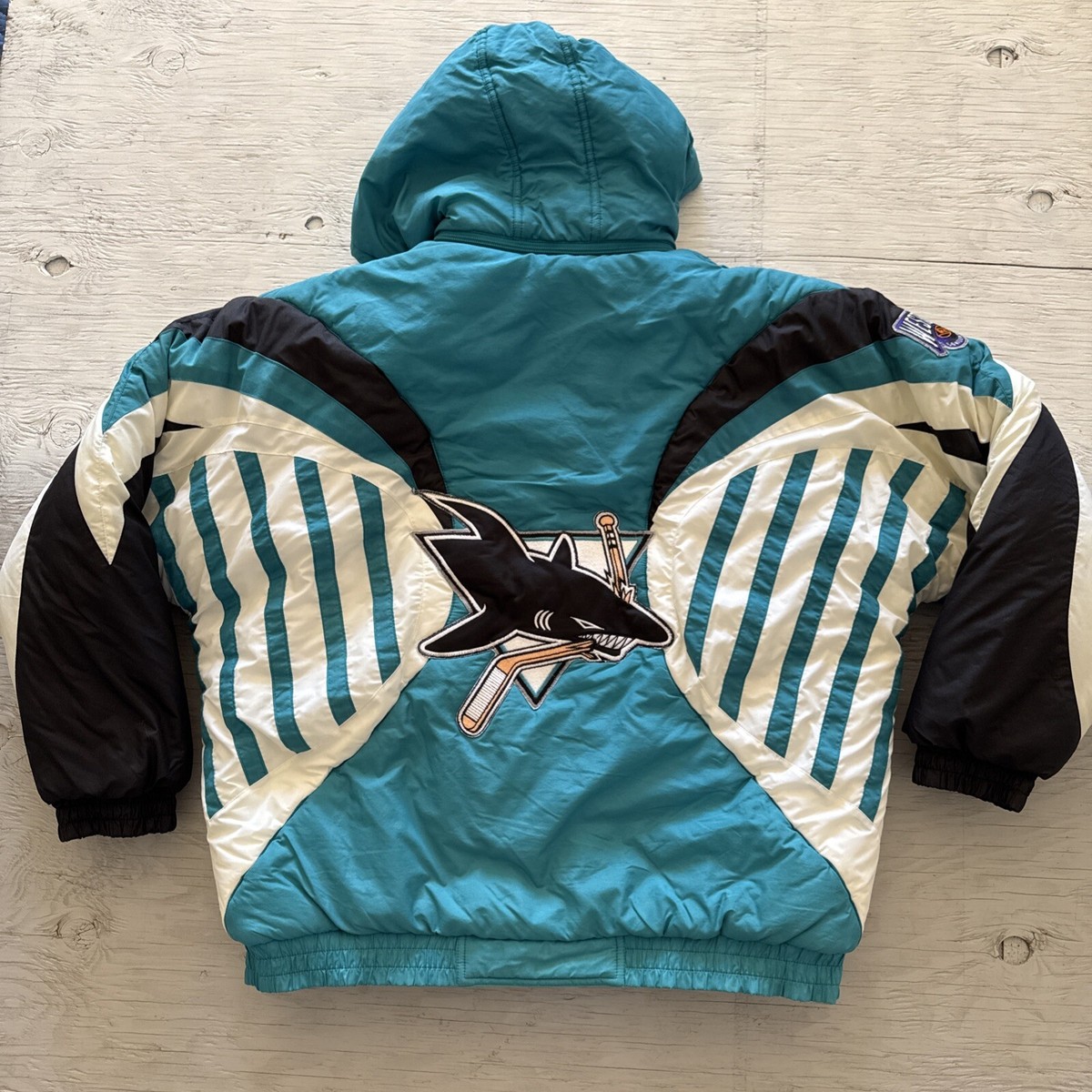 Rare Vintage NHL Apex One San Jose Sharks Full Zip Hooded Hockey