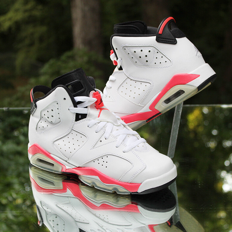 Air Jordan 6 Retro White Infrared 2014 Size 5.5Y Black Custom