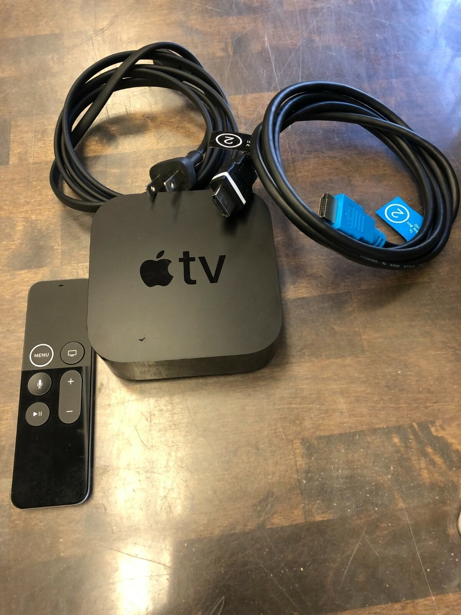APPLE TV 4k(1st Gen) MEDIA STREAMER- BLACK- MODEL a1842- REMOTE