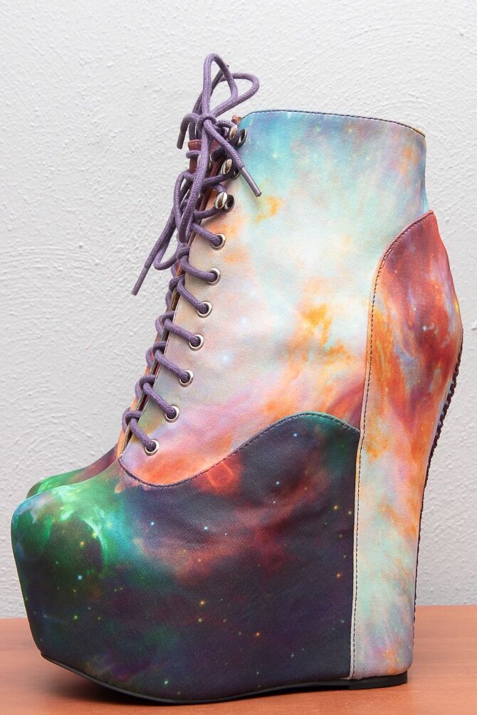 New *JEFFREY CAMPBELL x BLACK MILK* Cosmic DAMSEL Galaxy Platform