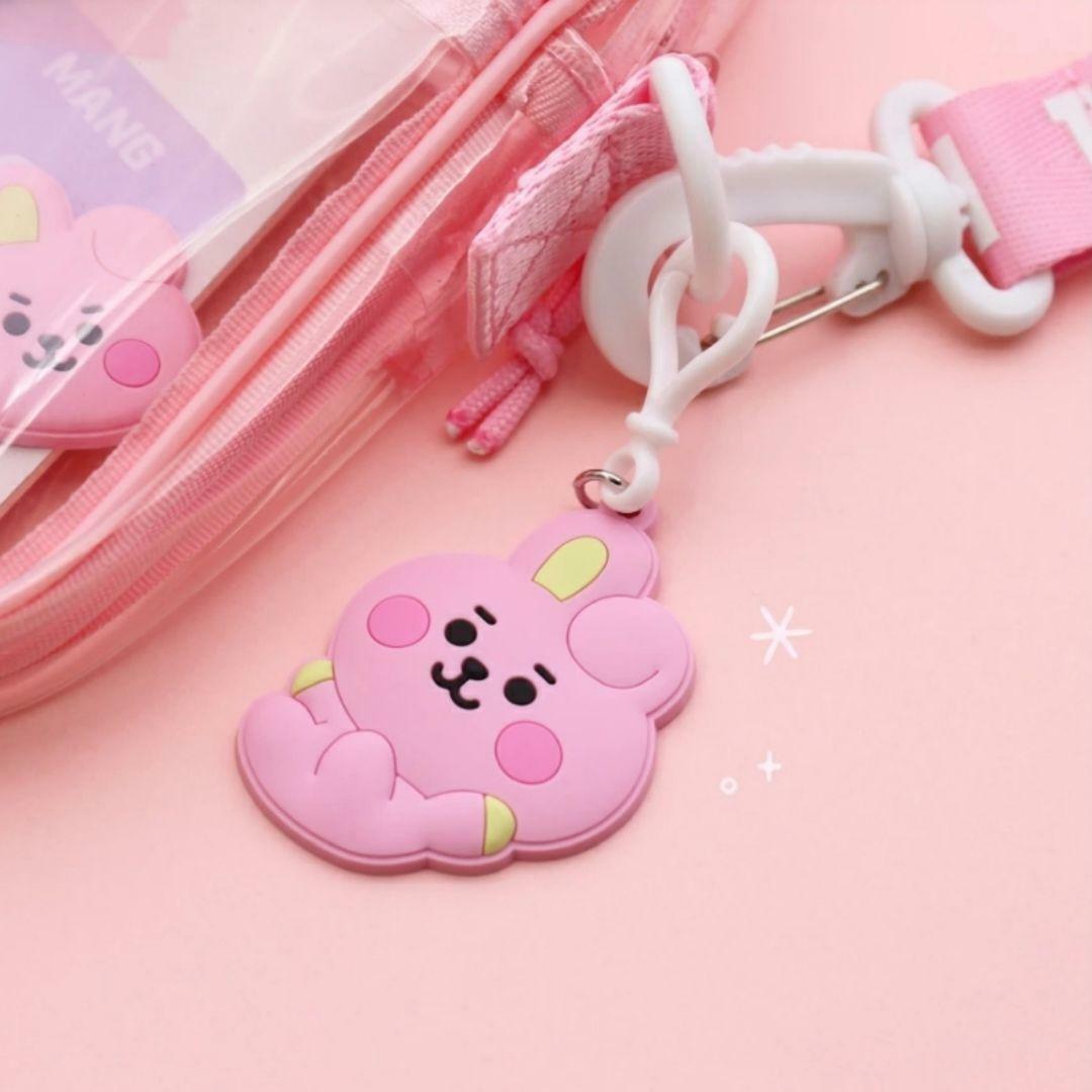 BT21 COOKY PVC clear Shoulder bag BT21 Official Goods pink