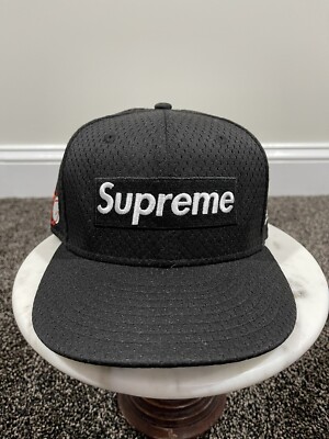 Supreme New Era SS18 Black Mesh Baseball Fitted Box Logo Hat | eBay