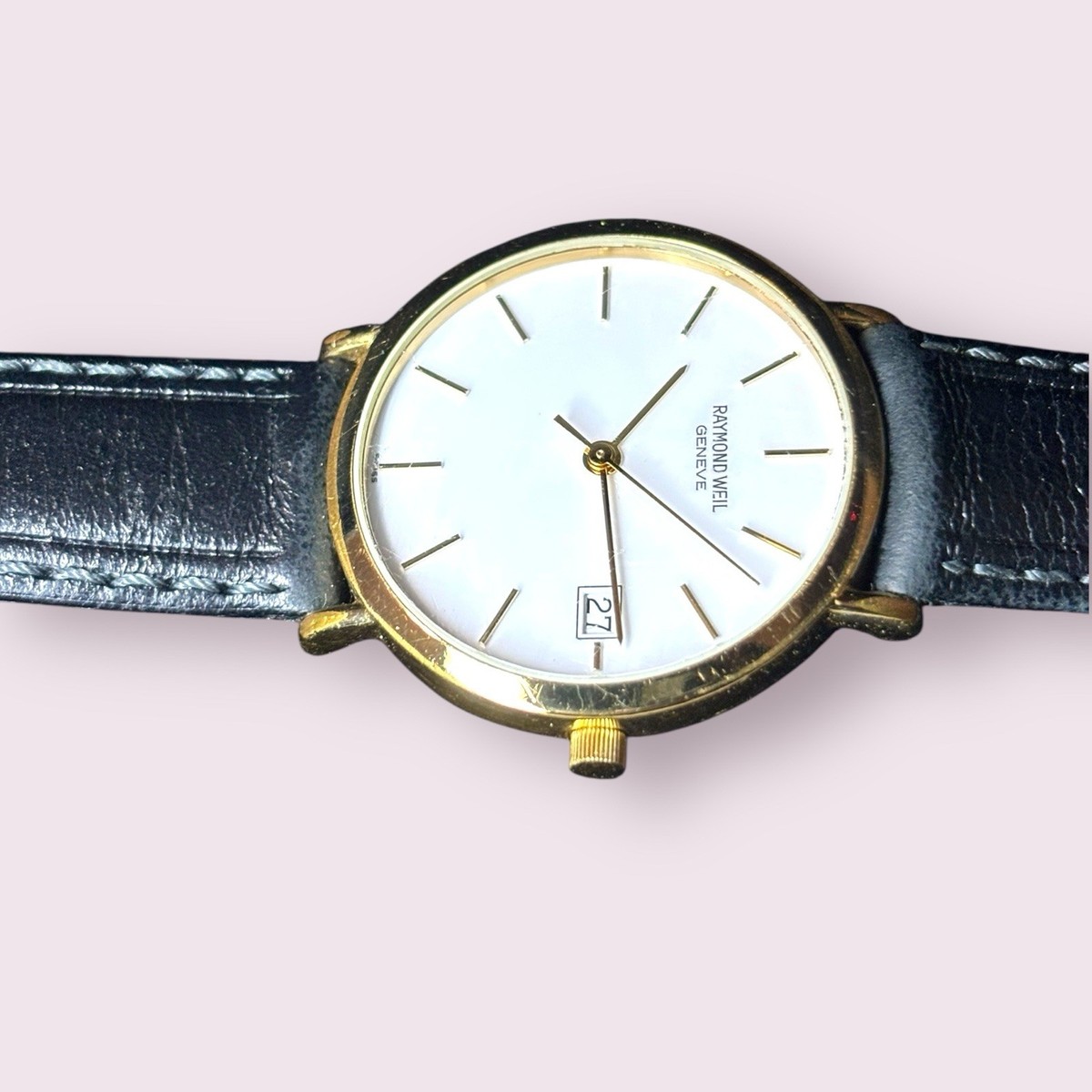 VTG RAYMOND WEIL 5507-2 GENEVE ELECTROPLSTE 18K 10M GOLD MEN