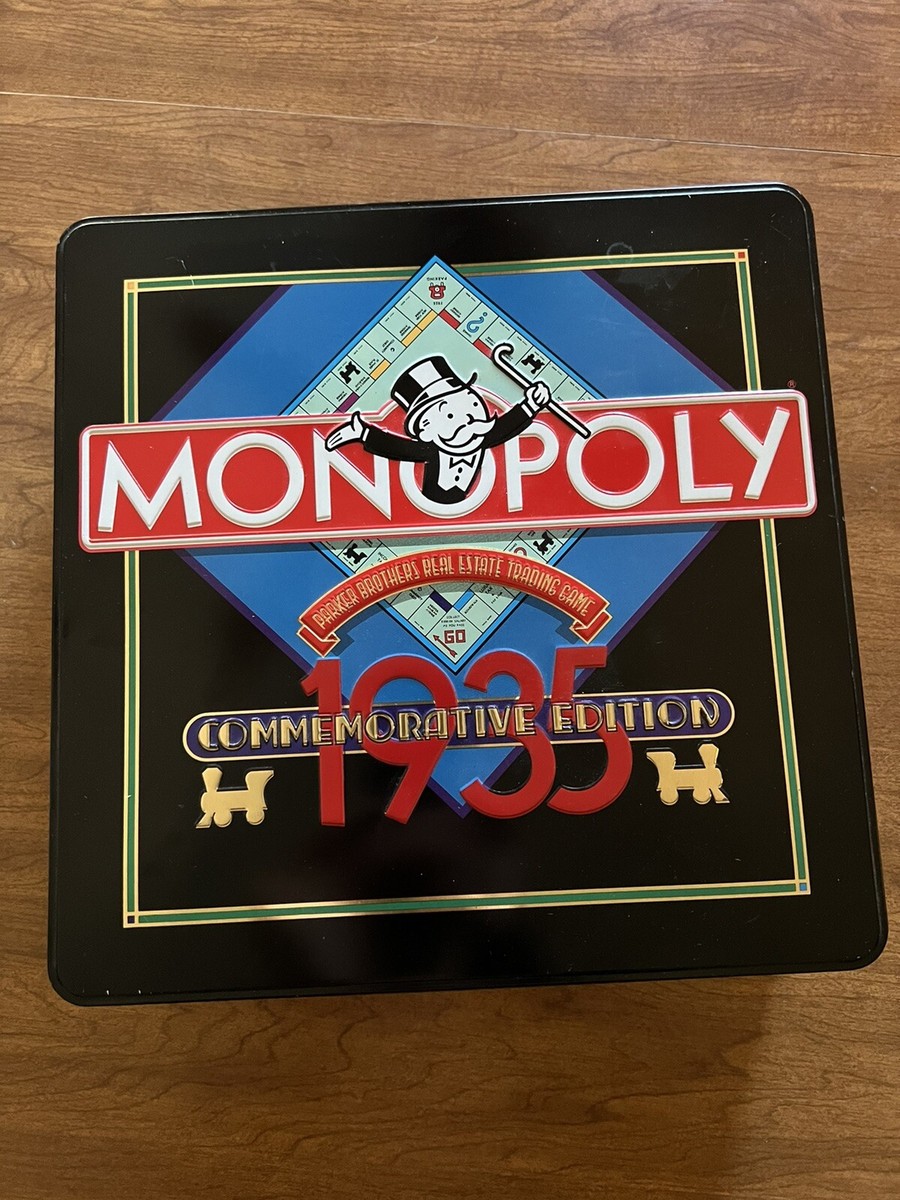 1935 Monopoly Commemorative Edition Board Game in Metal Box, By