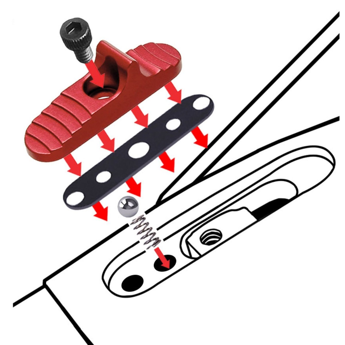 NDZ Mossberg 500 590 88 940 Safety Switch Detent Ball Plate