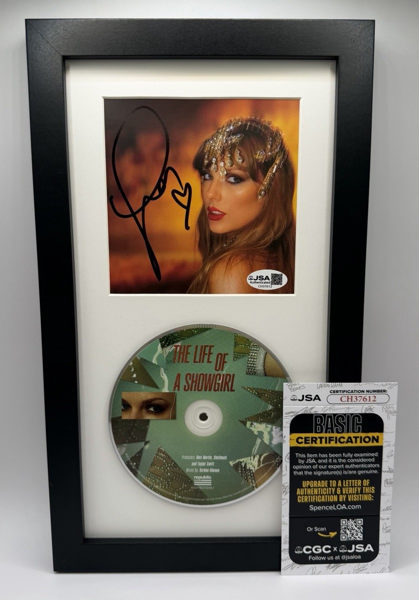 Taylor Swift Signed Framed The Life Of A Showgirl CD JSA COA Photo