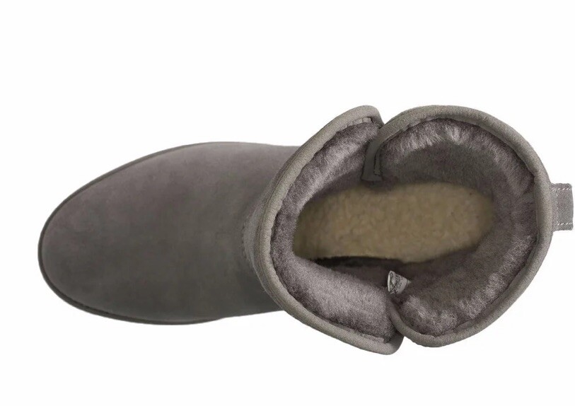 UGG KRISTIN GREY GRAY SHEARLING SUEDE WEDGE ANKLE BOOT US 5 / EU